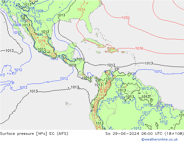 Yer basıncı EC (AIFS) Cts 29.06.2024 06 UTC