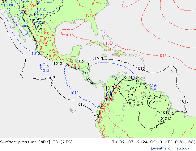 приземное давление EC (AIFS) вт 02.07.2024 06 UTC