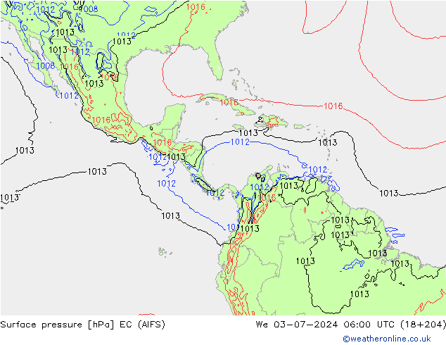 ciśnienie EC (AIFS) śro. 03.07.2024 06 UTC