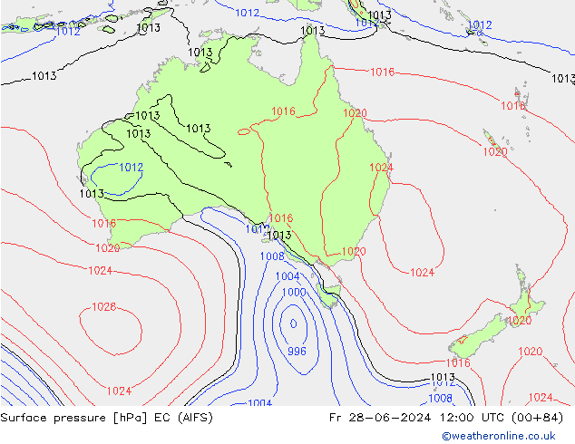 Luchtdruk (Grond) EC (AIFS) vr 28.06.2024 12 UTC