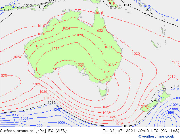 Bodendruck EC (AIFS) Di 02.07.2024 00 UTC