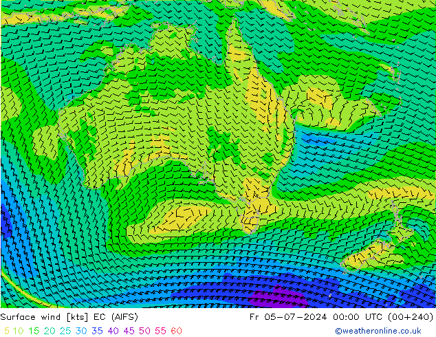  10 m EC (AIFS)  05.07.2024 00 UTC