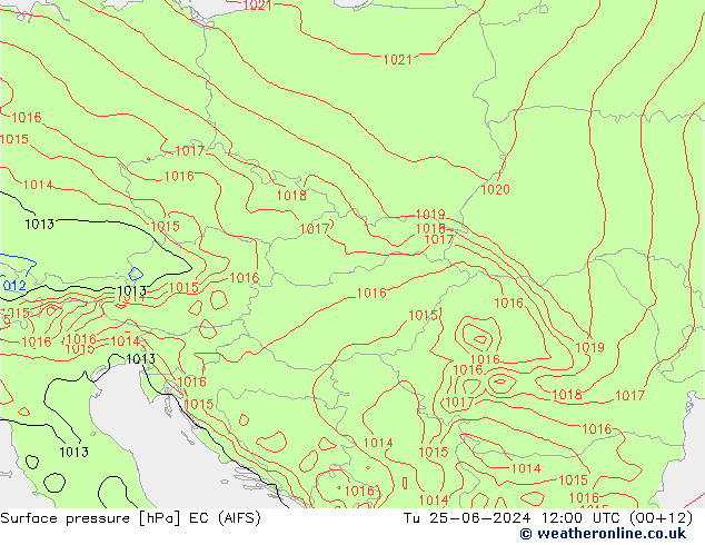 Luchtdruk (Grond) EC (AIFS) di 25.06.2024 12 UTC