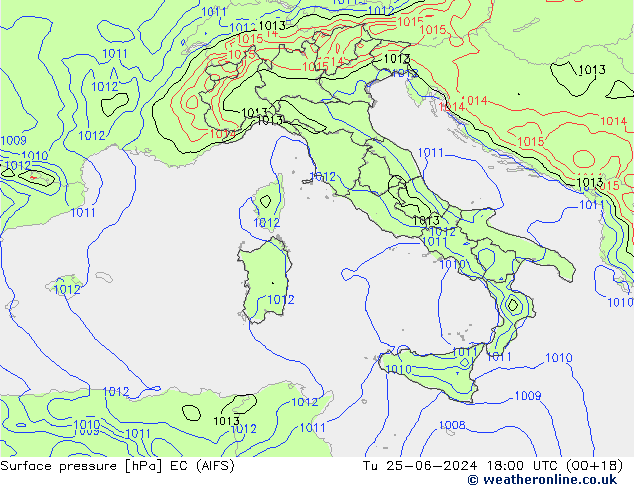 Bodendruck EC (AIFS) Di 25.06.2024 18 UTC