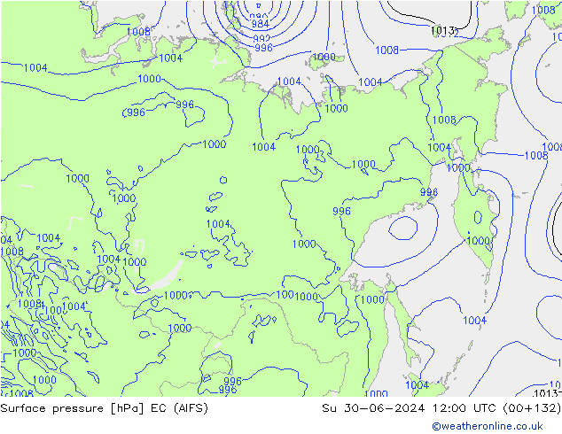 приземное давление EC (AIFS) Вс 30.06.2024 12 UTC