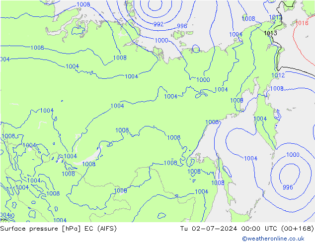 Bodendruck EC (AIFS) Di 02.07.2024 00 UTC