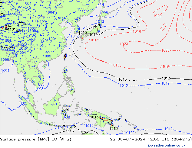 Surface pressure EC (AIFS) Sa 06.07.2024 12 UTC