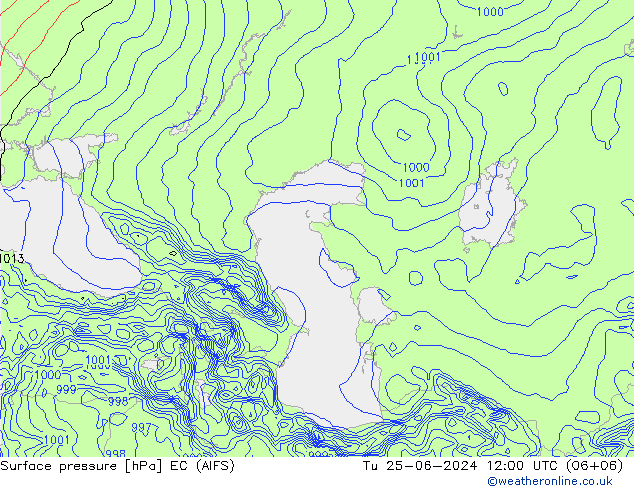 pressão do solo EC (AIFS) Ter 25.06.2024 12 UTC