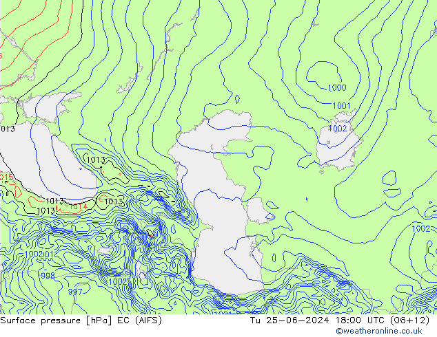 pression de l'air EC (AIFS) mar 25.06.2024 18 UTC