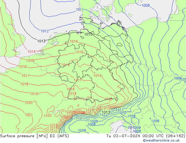 Pressione al suolo EC (AIFS) mar 02.07.2024 00 UTC
