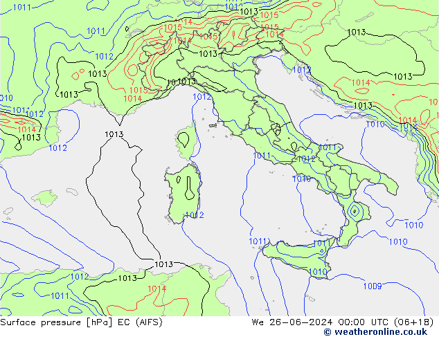 pression de l'air EC (AIFS) mer 26.06.2024 00 UTC