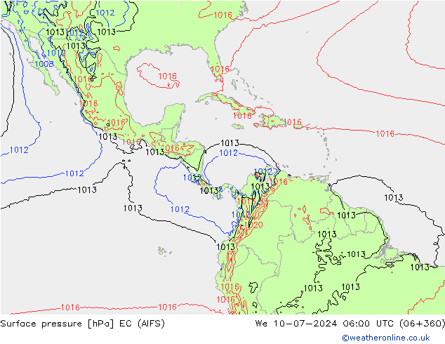 Surface pressure EC (AIFS) We 10.07.2024 06 UTC