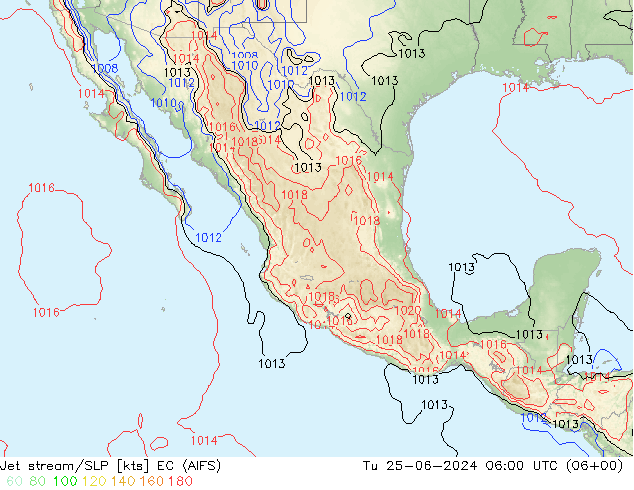 Jet stream/SLP EC (AIFS) Tu 25.06.2024 06 UTC