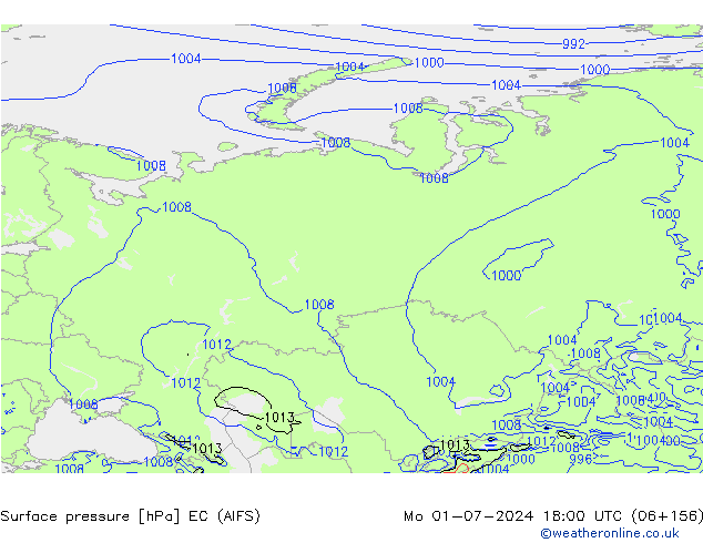 Yer basıncı EC (AIFS) Pzt 01.07.2024 18 UTC