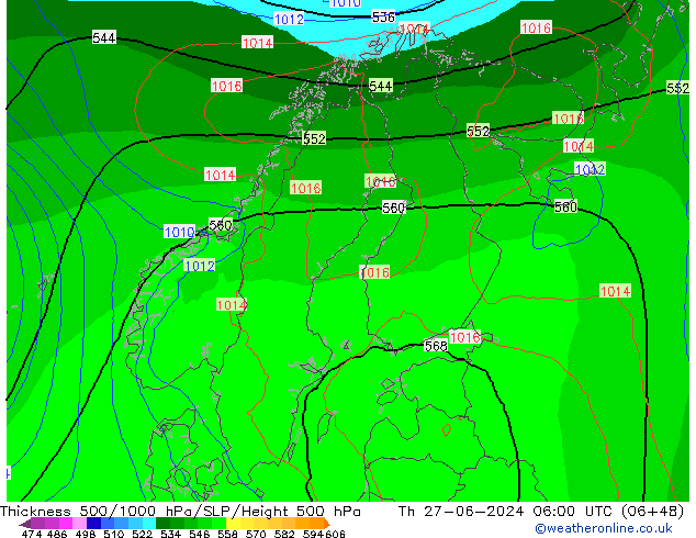 Schichtdicke 500-1000 hPa EC (AIFS) Do 27.06.2024 06 UTC