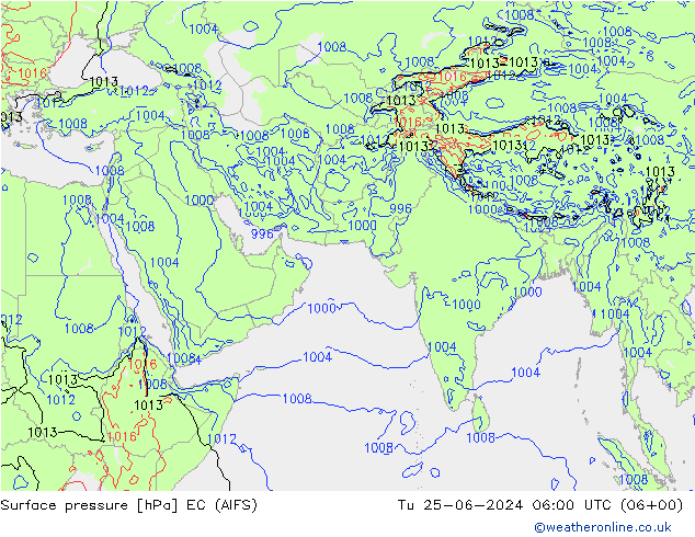 Presión superficial EC (AIFS) mar 25.06.2024 06 UTC