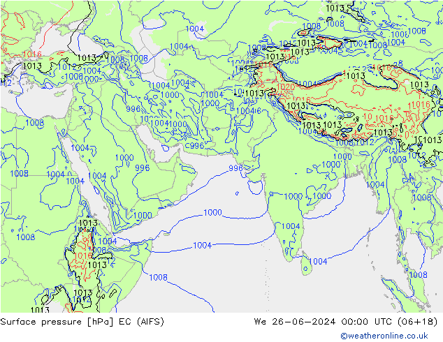 Surface pressure EC (AIFS) We 26.06.2024 00 UTC