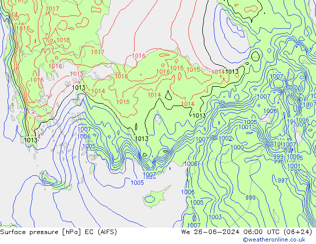 pression de l'air EC (AIFS) mer 26.06.2024 06 UTC