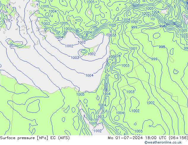 Yer basıncı EC (AIFS) Pzt 01.07.2024 18 UTC