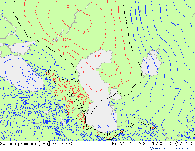 pression de l'air EC (AIFS) lun 01.07.2024 06 UTC