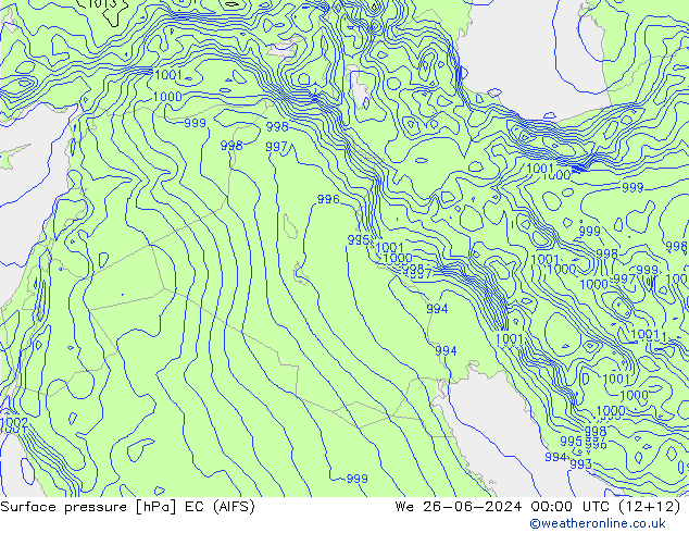 Luchtdruk (Grond) EC (AIFS) wo 26.06.2024 00 UTC