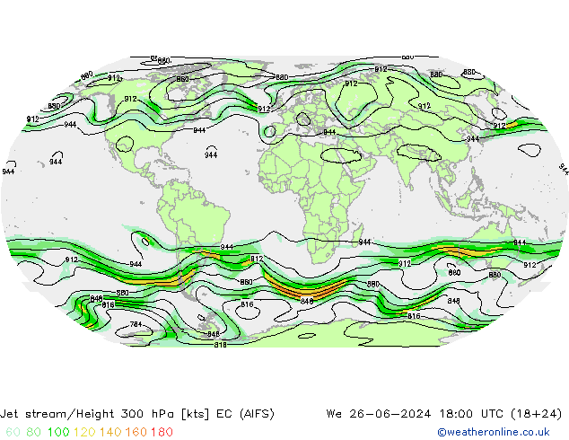 高速氣流 EC (AIFS) 星期三 26.06.2024 18 UTC