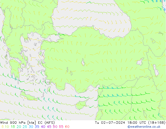 Wind 900 hPa EC (AIFS) di 02.07.2024 18 UTC