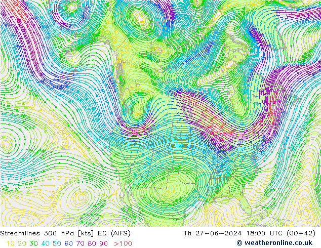 Rüzgar 300 hPa EC (AIFS) Per 27.06.2024 18 UTC
