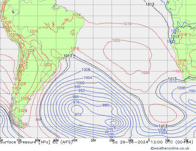 Luchtdruk (Grond) EC (AIFS) za 29.06.2024 12 UTC