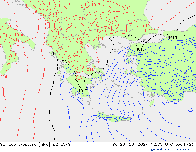 pressão do solo EC (AIFS) Sáb 29.06.2024 12 UTC