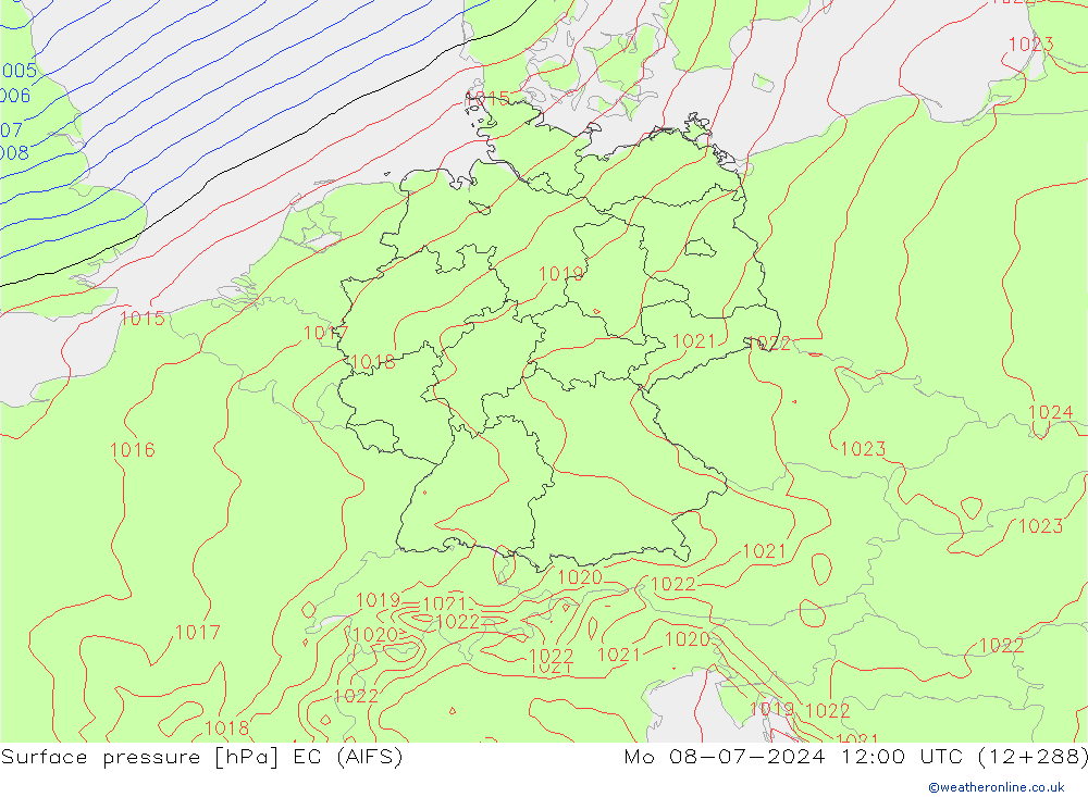 Bodendruck EC (AIFS) Mo 08.07.2024 12 UTC