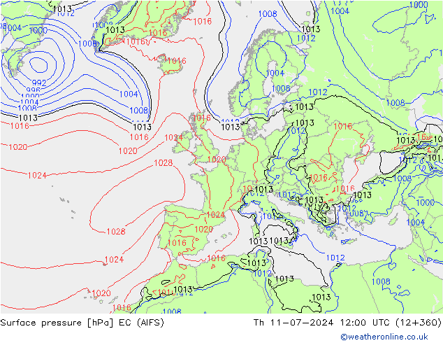 Luchtdruk (Grond) EC (AIFS) do 11.07.2024 12 UTC