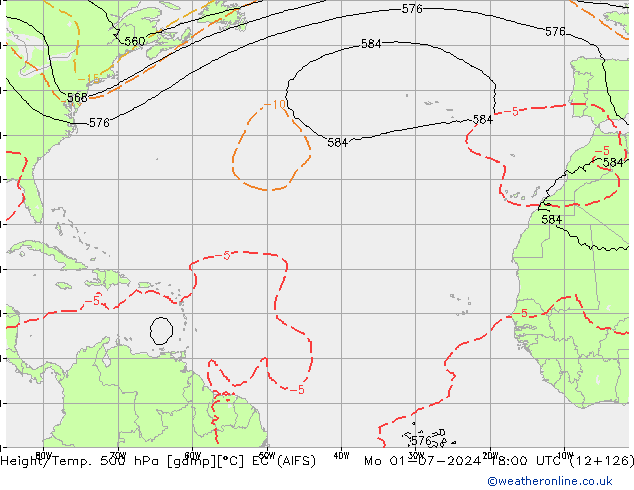 Hoogte/Temp. 500 hPa EC (AIFS) ma 01.07.2024 18 UTC