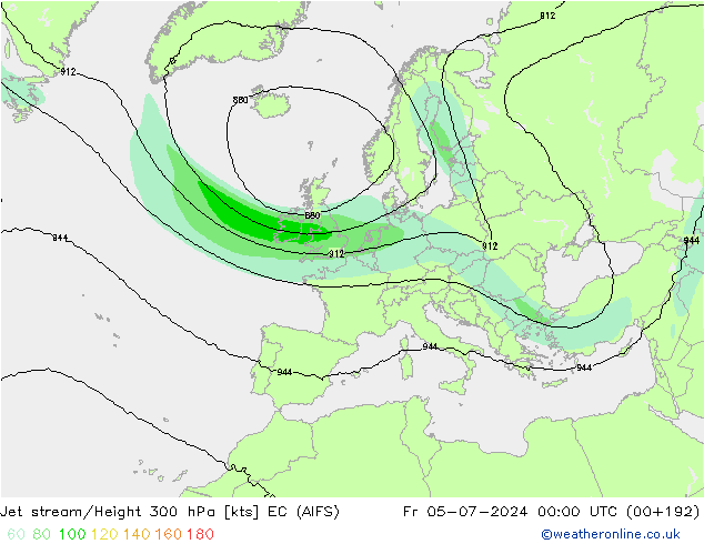高速氣流 EC (AIFS) 星期五 05.07.2024 00 UTC