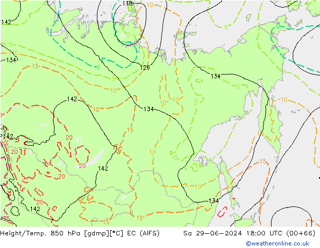 Height/Temp. 850 hPa EC (AIFS) Sa 29.06.2024 18 UTC