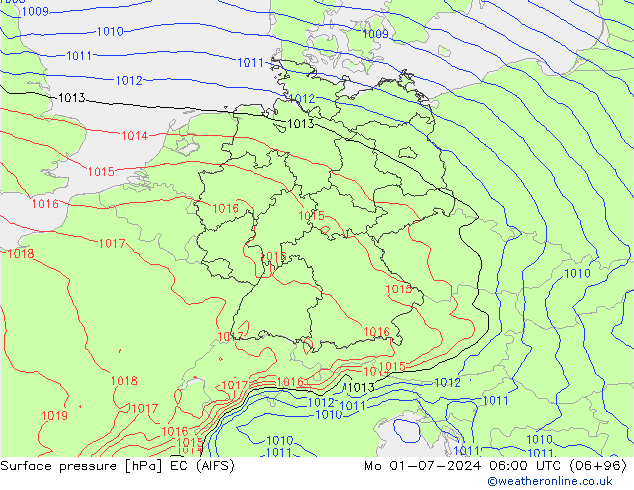 Luchtdruk (Grond) EC (AIFS) ma 01.07.2024 06 UTC