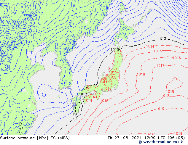 pressão do solo EC (AIFS) Qui 27.06.2024 12 UTC