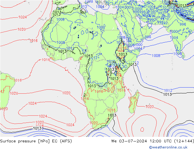 pression de l'air EC (AIFS) mer 03.07.2024 12 UTC