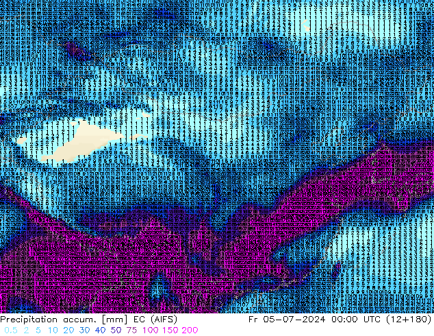 Precipitation accum. EC (AIFS) 星期五 05.07.2024 00 UTC