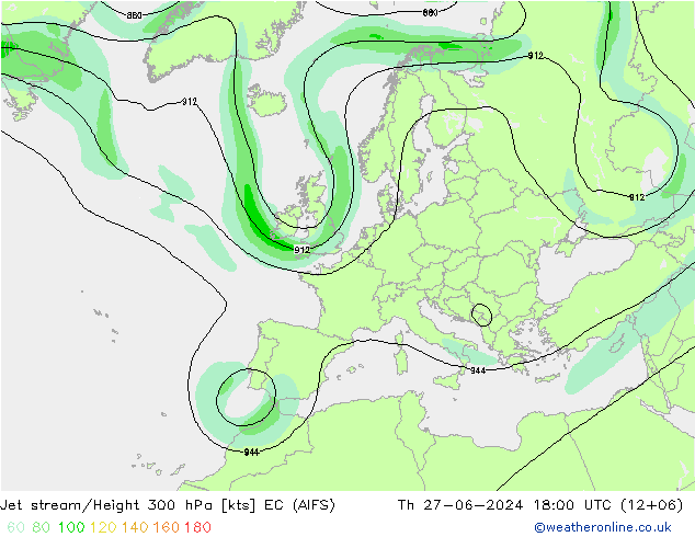 高速氣流 EC (AIFS) 星期四 27.06.2024 18 UTC