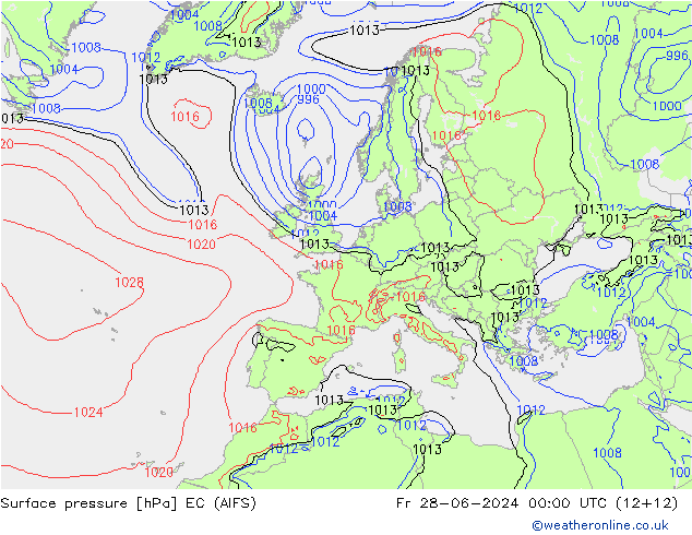 pressão do solo EC (AIFS) Sex 28.06.2024 00 UTC