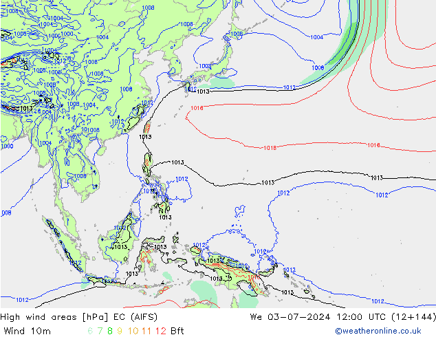 Windvelden EC (AIFS) wo 03.07.2024 12 UTC