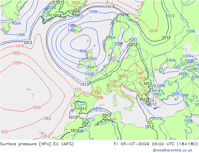 Bodendruck EC (AIFS) Fr 05.07.2024 06 UTC