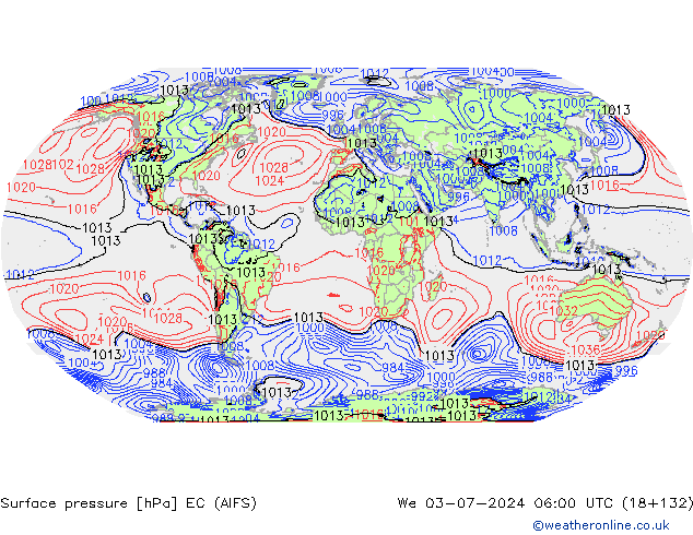 Luchtdruk (Grond) EC (AIFS) wo 03.07.2024 06 UTC