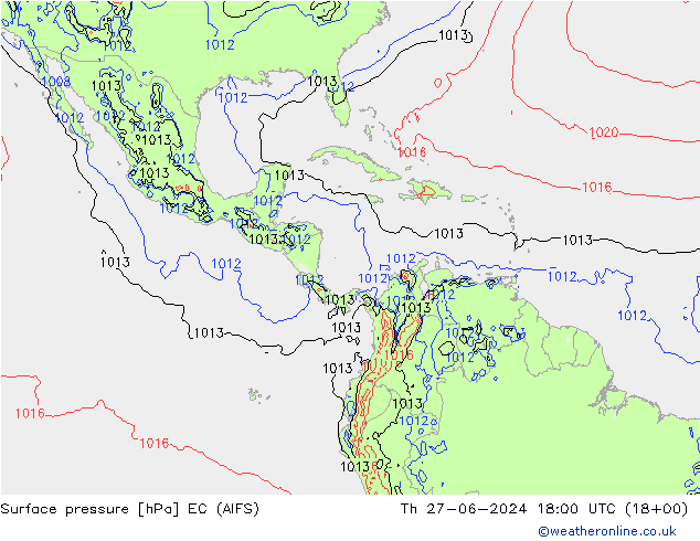 Luchtdruk (Grond) EC (AIFS) do 27.06.2024 18 UTC