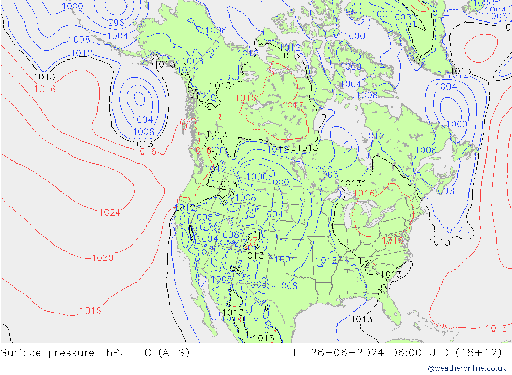 地面气压 EC (AIFS) 星期五 28.06.2024 06 UTC