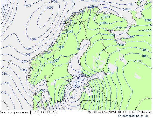 Luchtdruk (Grond) EC (AIFS) ma 01.07.2024 00 UTC