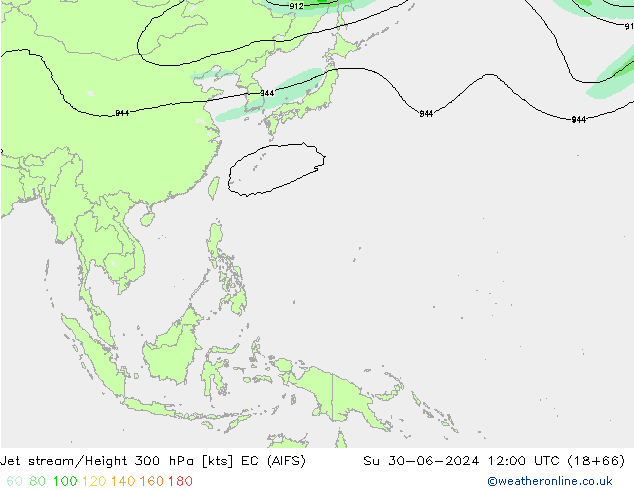 Straalstroom EC (AIFS) zo 30.06.2024 12 UTC