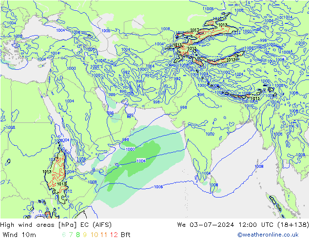 Windvelden EC (AIFS) wo 03.07.2024 12 UTC