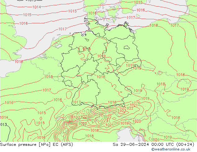 地面气压 EC (AIFS) 星期六 29.06.2024 00 UTC